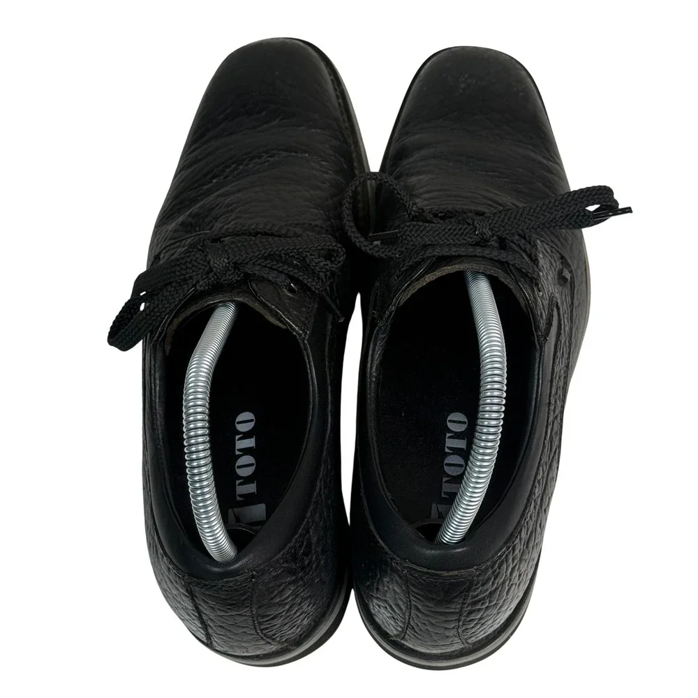 TOTO Mens‎ Black Pebbled Leather Elevator Shoes Derby Lace Up H335081 Size 8